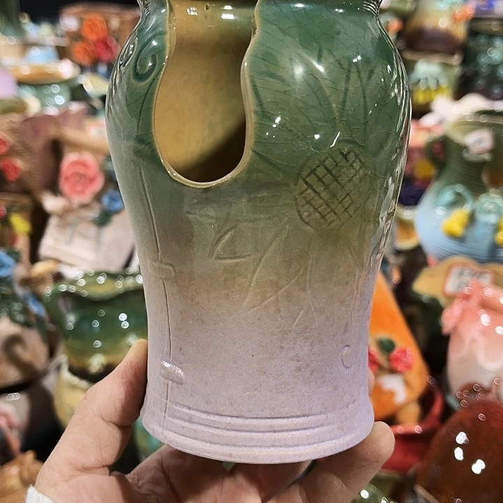 瓷片花盆多肉植物艺术品