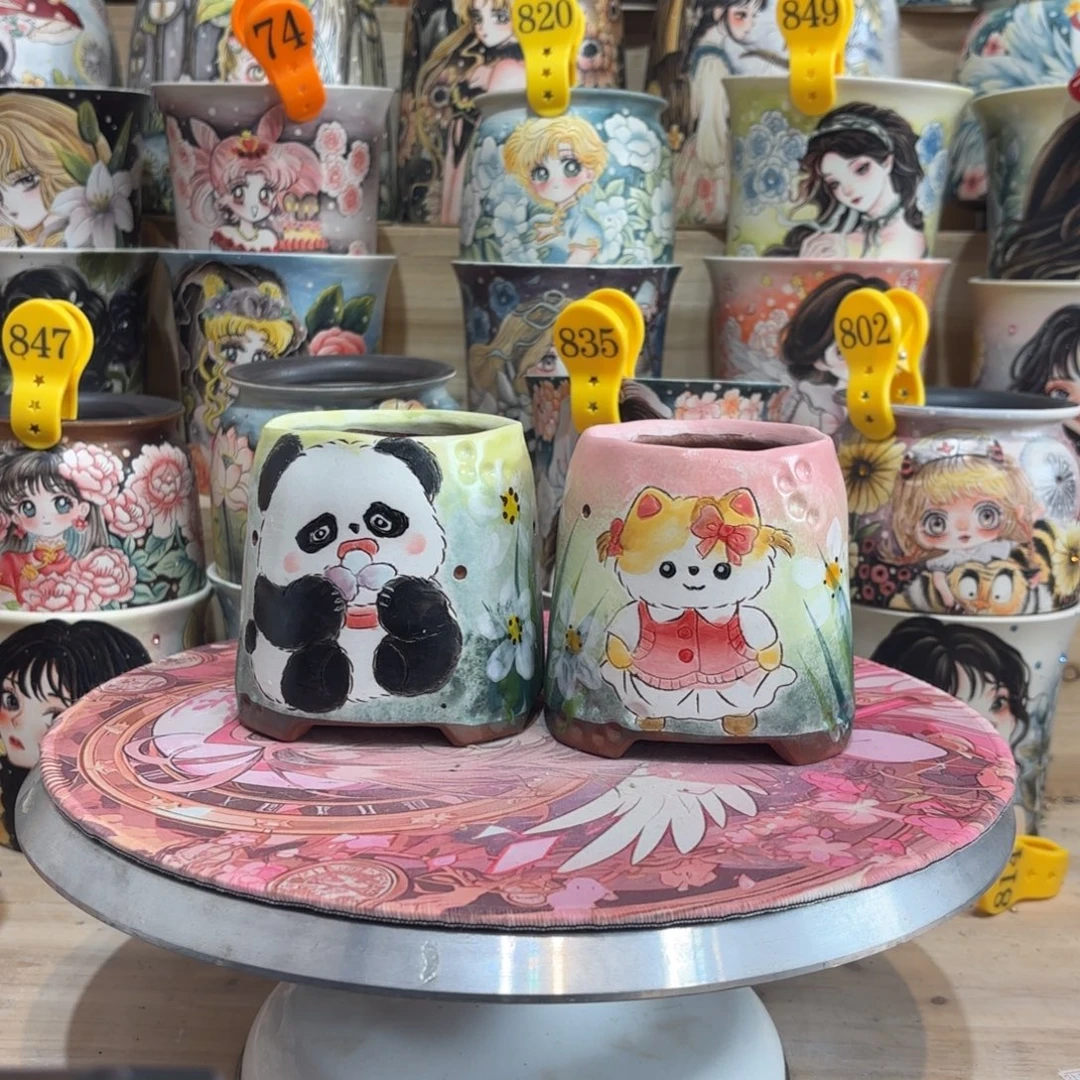 景德镇手绘花盆陶瓷7/9