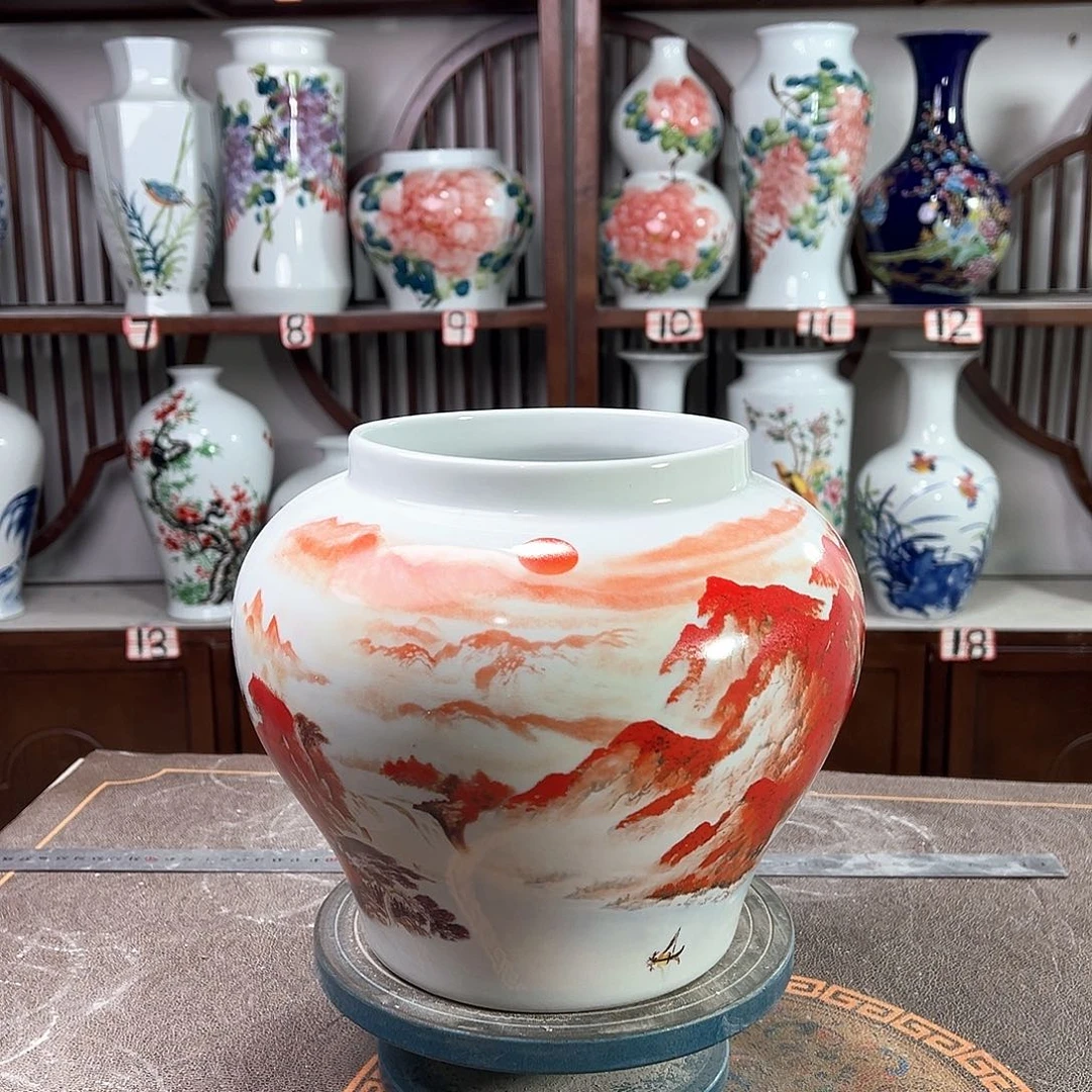 陶摆件景德镇陶瓷大口红运