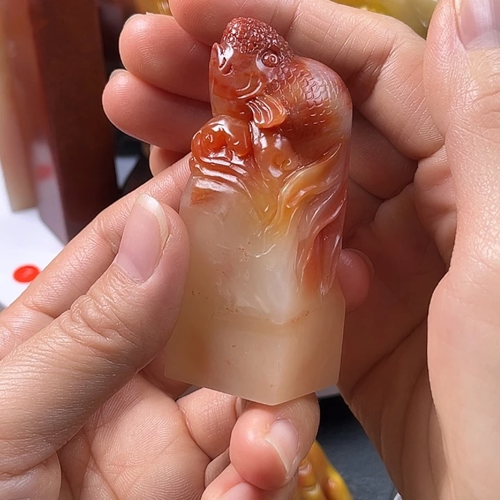 用***9寿山石手把件把玩件