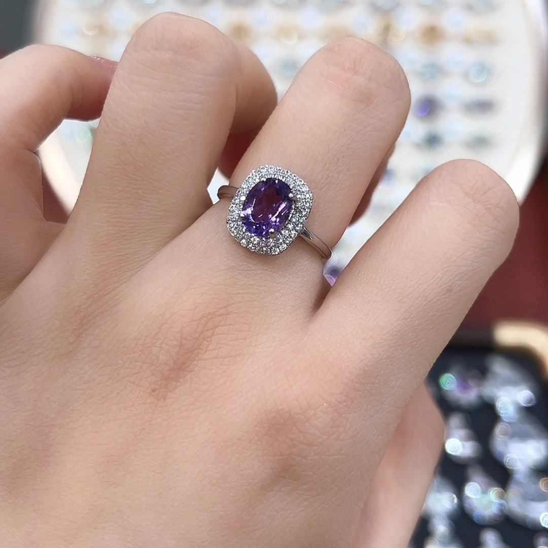 *****银S925镶嵌戒指紫晶