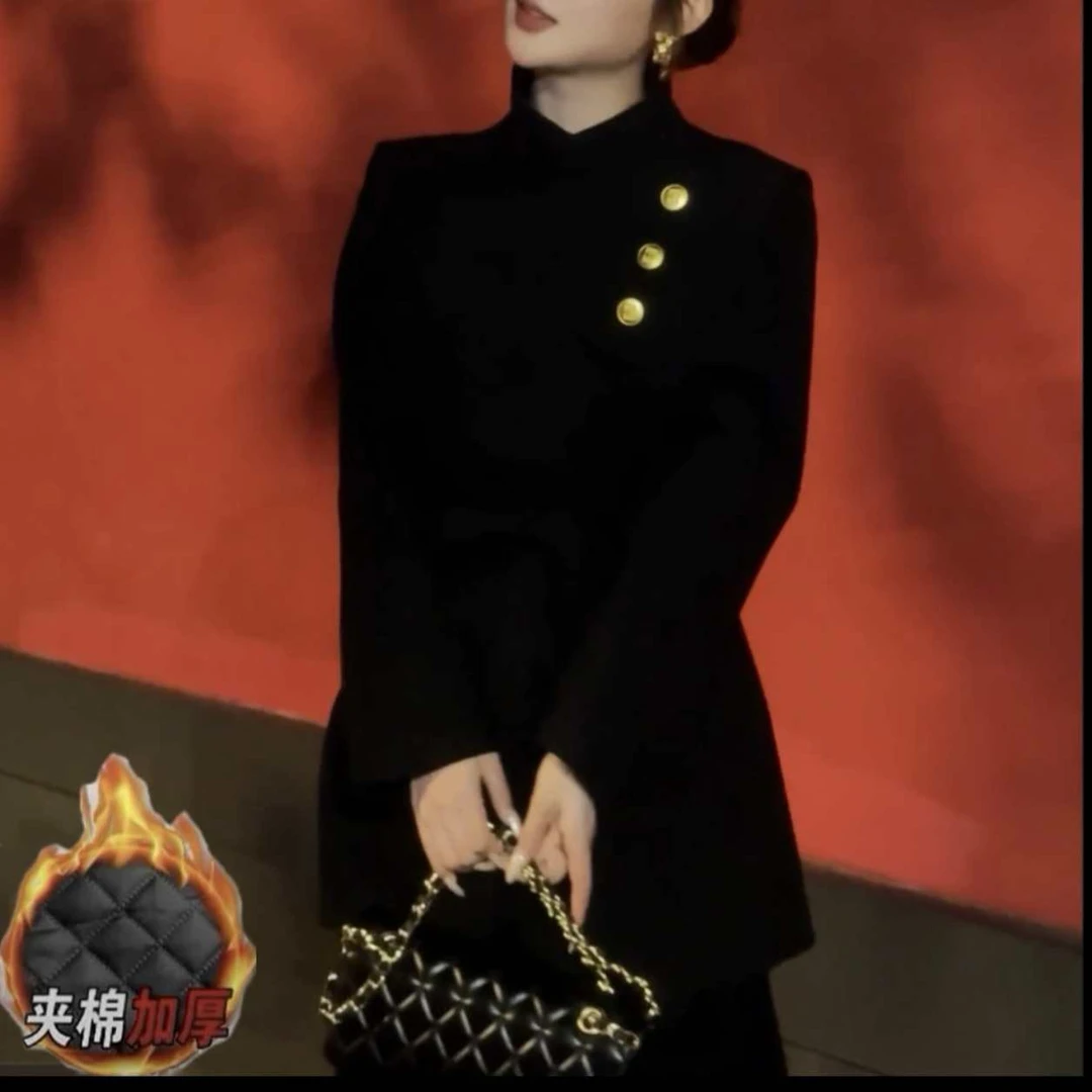 （星空呢）1秋冬韩版外套女小个子显瘦收腰气质中长款炸街大衣