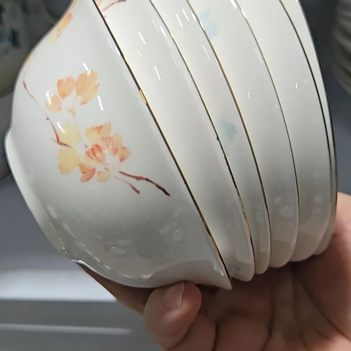 瓷片微瑕4寸6个小汤碗花神66666