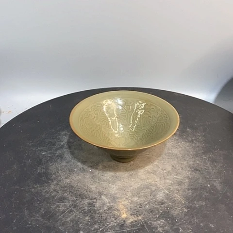 摆件耀州窑斗笠碗造型精美