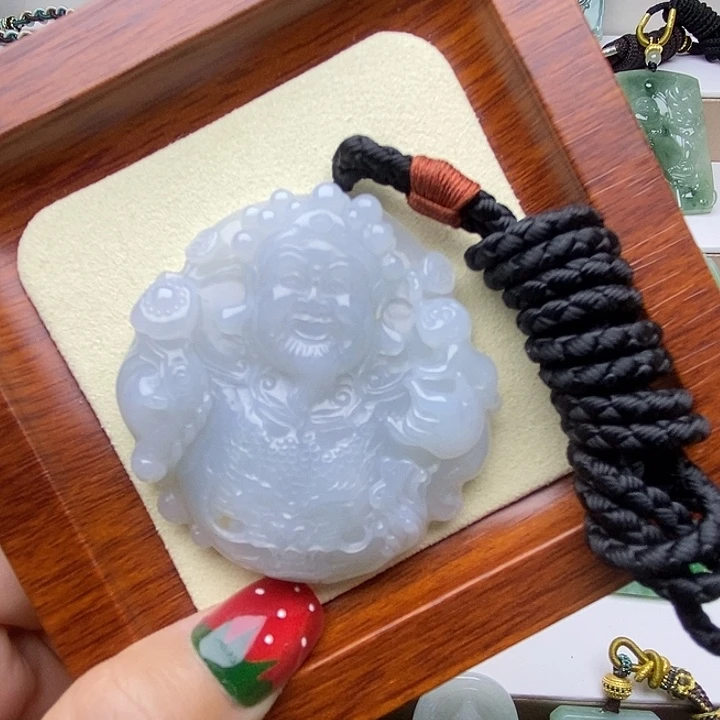 翡翠未镶嵌颈饰冰胶财神爷