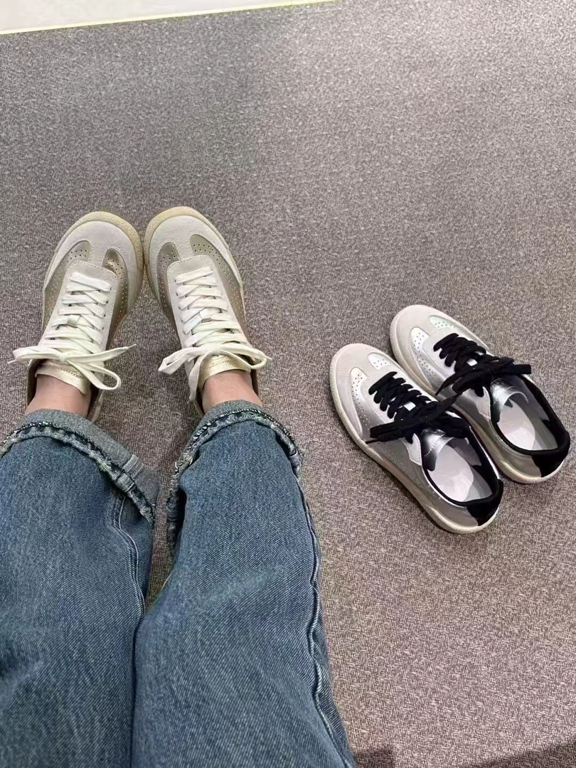 深呼吸女鞋牛皮柔软低帮绑带休闲德训明星同款百搭鞋子AX12308