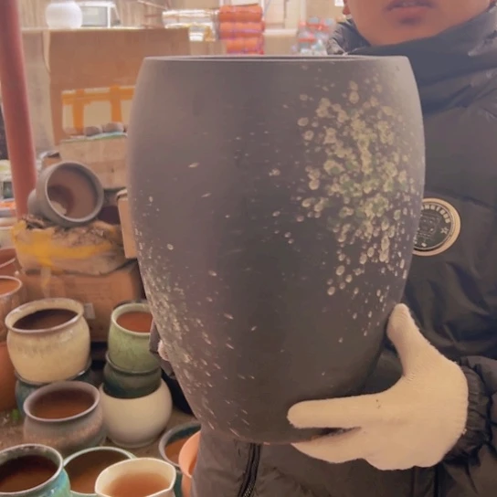 紫砂花盆高33口22————-