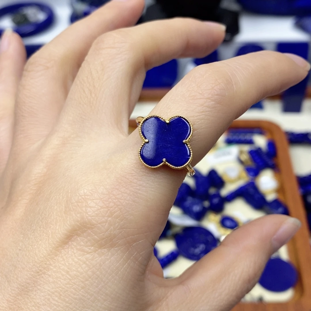 青金石戒指银S925镀金镶嵌