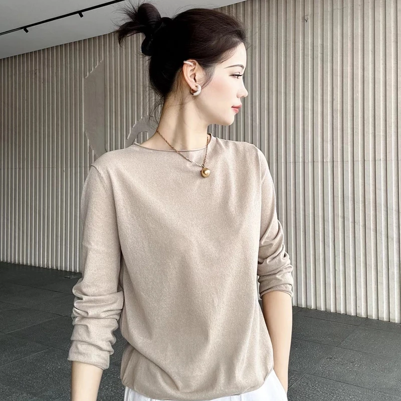 AMASS/阿玛施 新款时尚洋气小众别致圆领针织春秋5399728显瘦