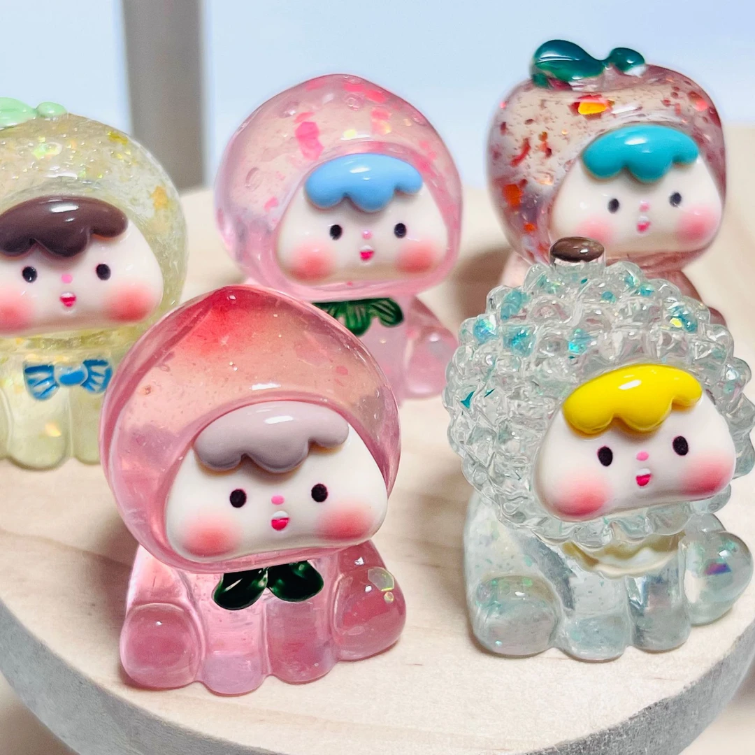 亮片二代水果崽崽 对对碰 概率1/5 潮玩DIY钥匙扣桌面车载小摆件