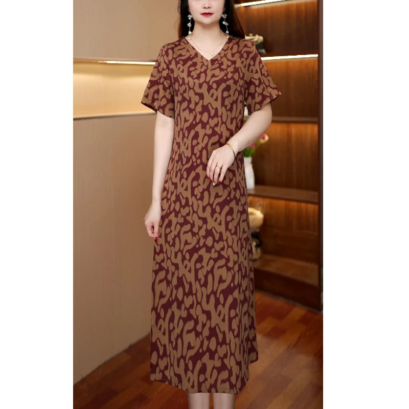 [腰果花]新款百搭显瘦连衣裙女中长款441