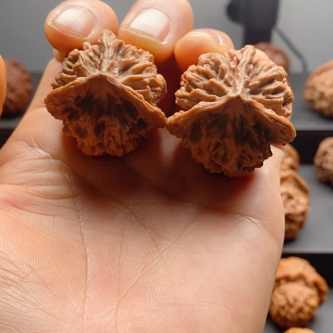 把件文玩核桃秦岭野生三棱34
