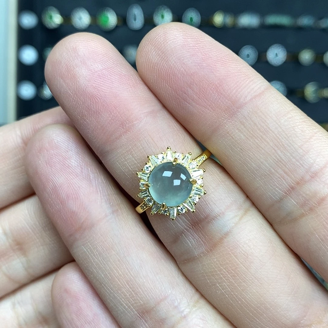 翡翠银S925镶嵌戒指