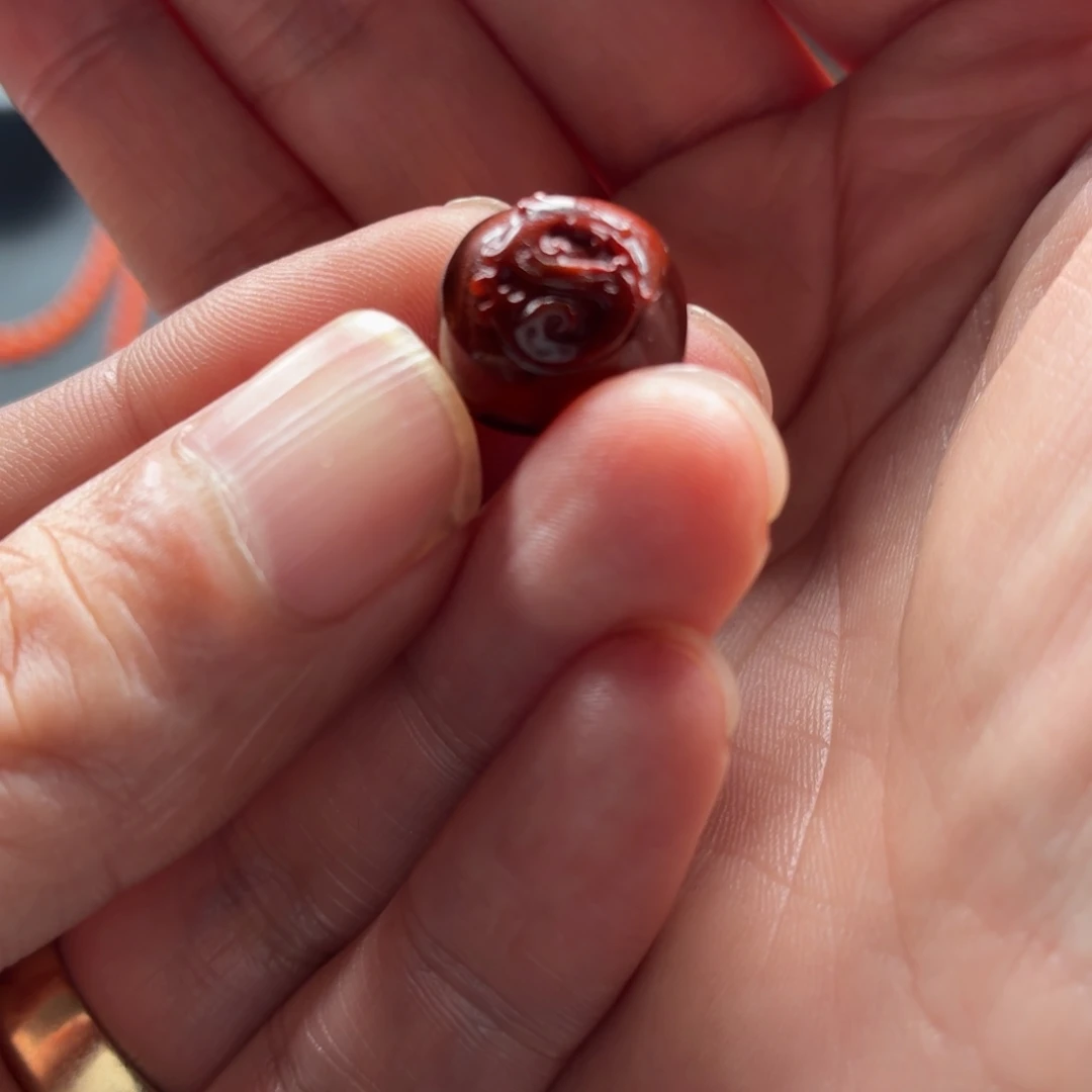 南红玛瑙未镶嵌单珠原矿保山蒲漂特色老型珠卡13+