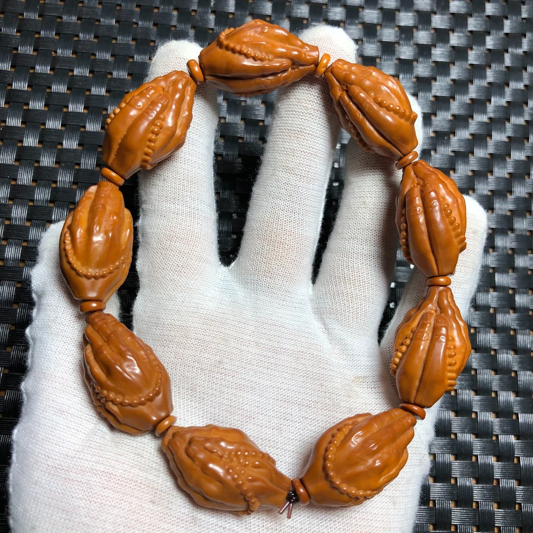 麦橄榄核0443橄榄核雕刻佛手手串肚子卡17mm左右对孔30mm左右