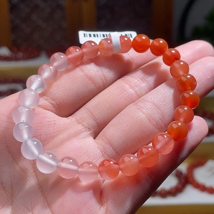 南红玛瑙彩虹渐变 7+未镶嵌