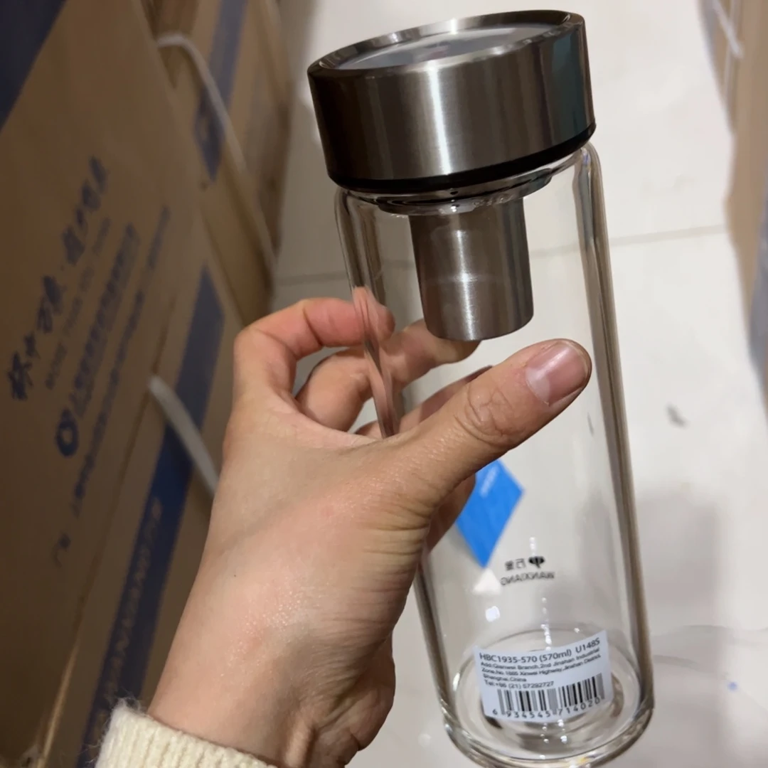 万象u148s单层烫手玻璃杯570杯套