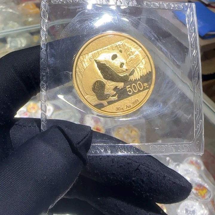 纯金2016熊猫30克普制金币 原封无说明书盒