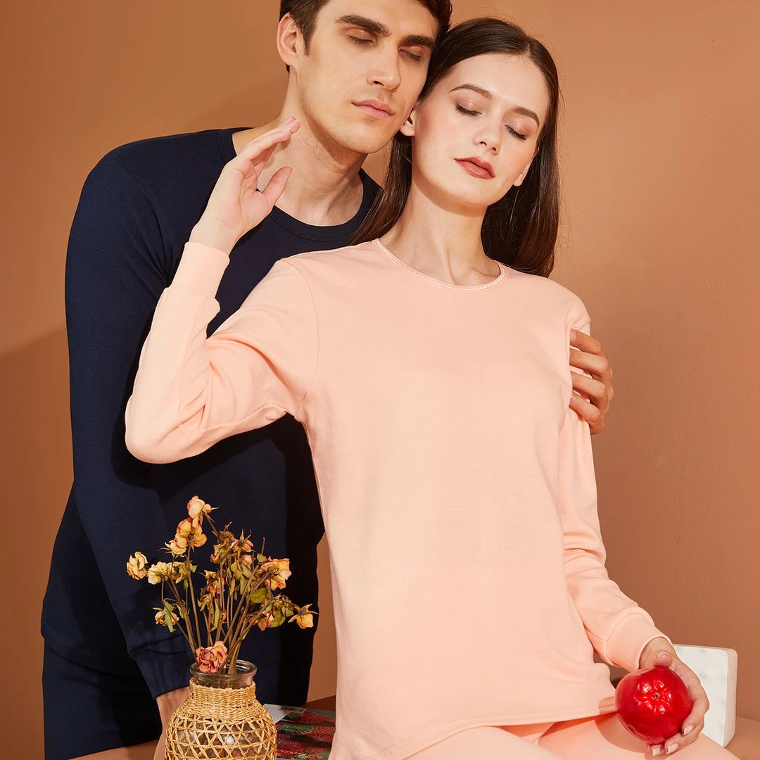 C15男女高领低领 纯棉36支秋衣秋裤保暖亲肤（1）