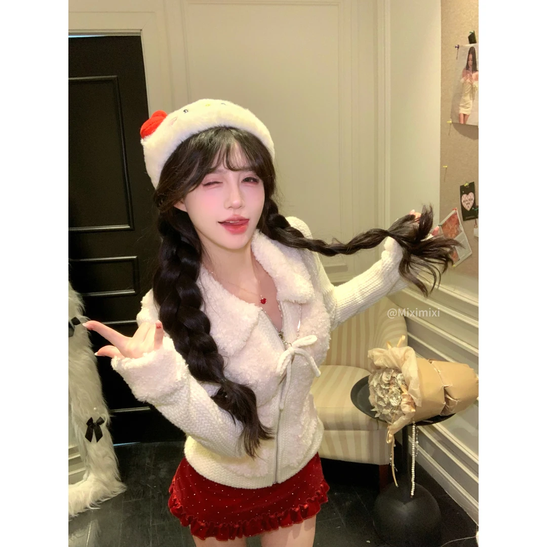 瑞茜·威瑟斯甜美梦境 温柔甜美显瘦设计感长袖外套半裙R3309-1W