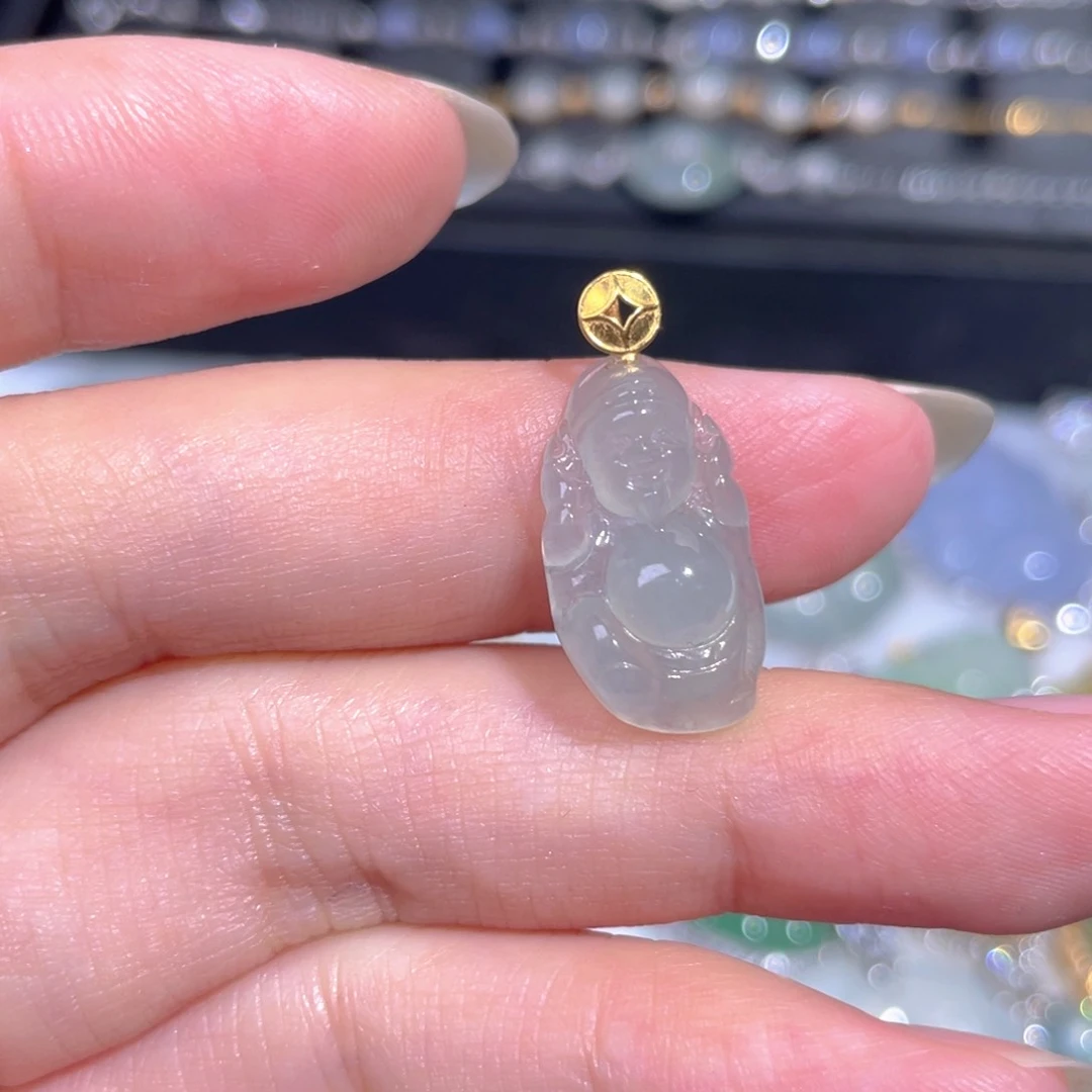 颈饰18K金镶嵌翡翠翡翠
