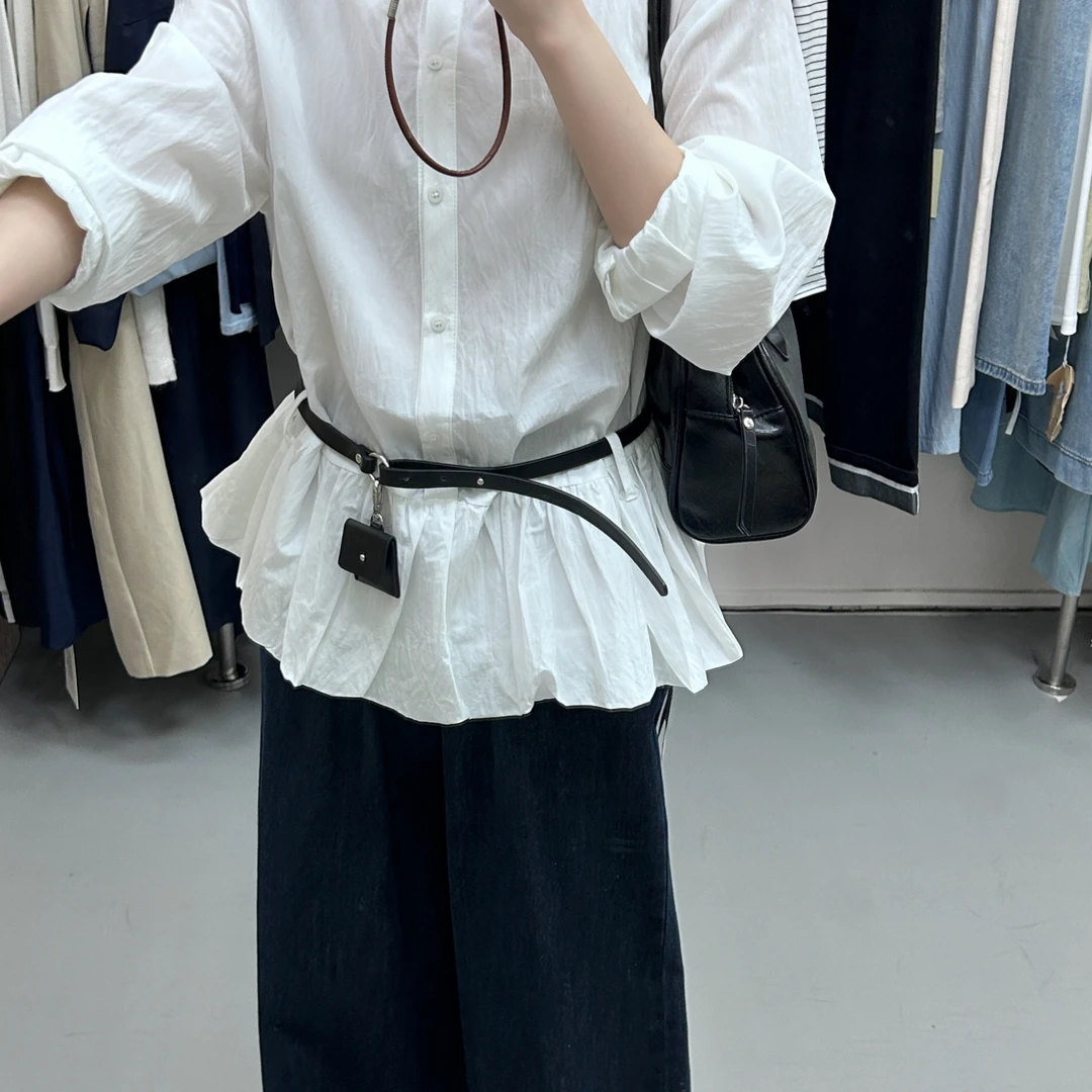 E sè 韩系女装新款牛仔裤衬衫