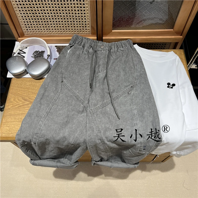 吴小越w1589男童牛仔裤秋款老爹韩版痞帅男孩秋冬新款韩版长裤
