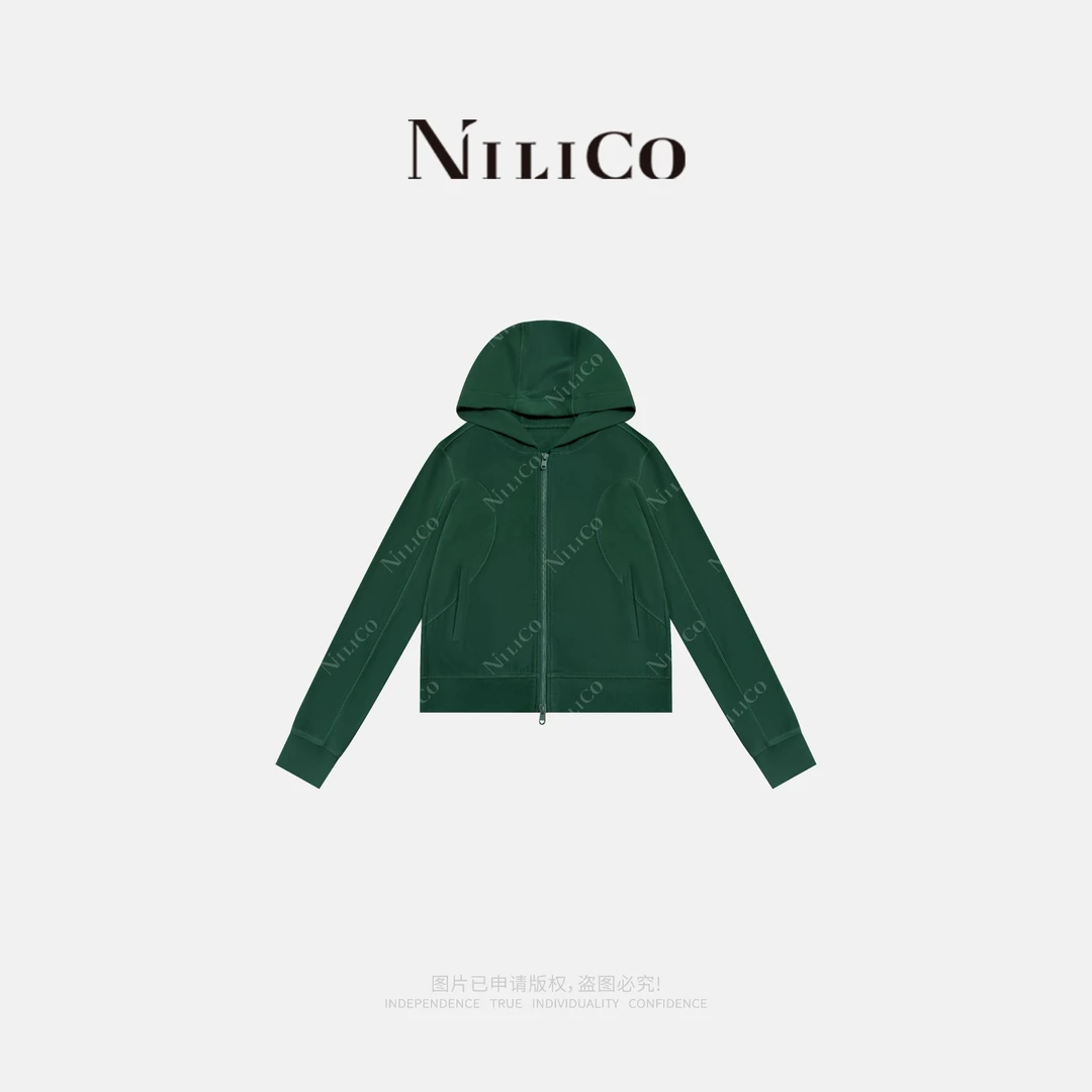 NILICO【心动符号】北欧休闲风暖绒温柔显瘦百搭连帽外套