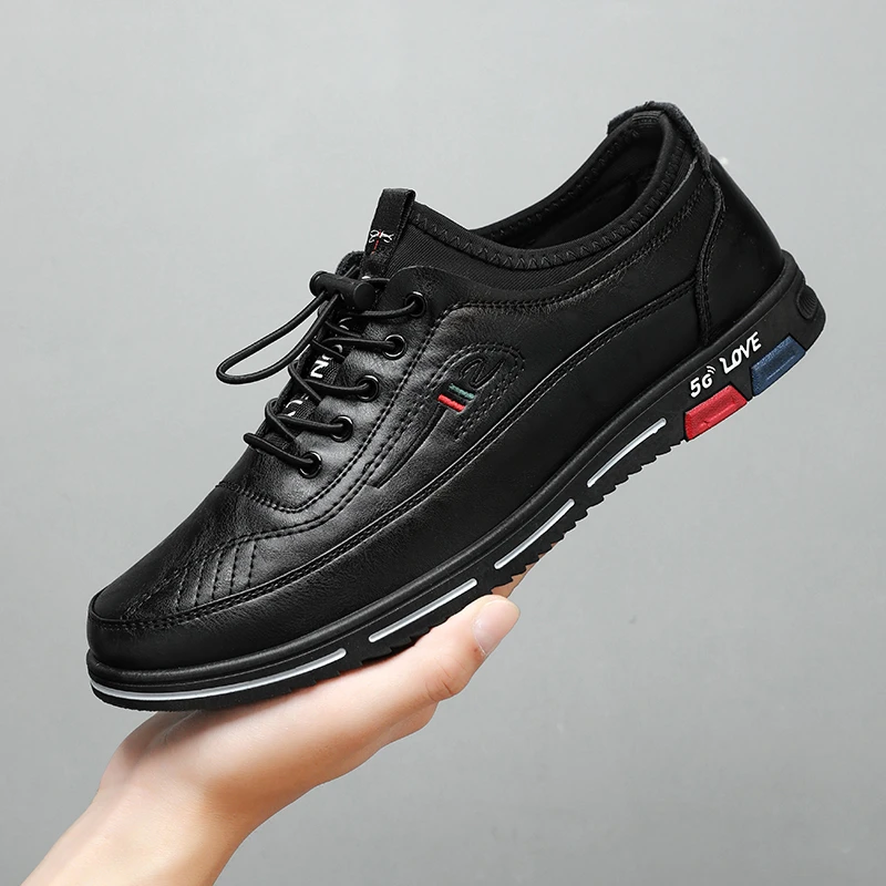 0820新款男士商务套脚皮鞋透气休闲皮鞋一脚蹬懒人皮鞋防滑驾车鞋