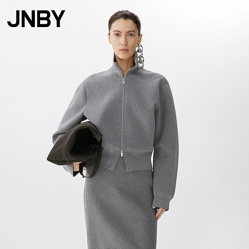 【商场同款新品】JNBY/江南布衣25春高领短款针织开衫女5P1313000