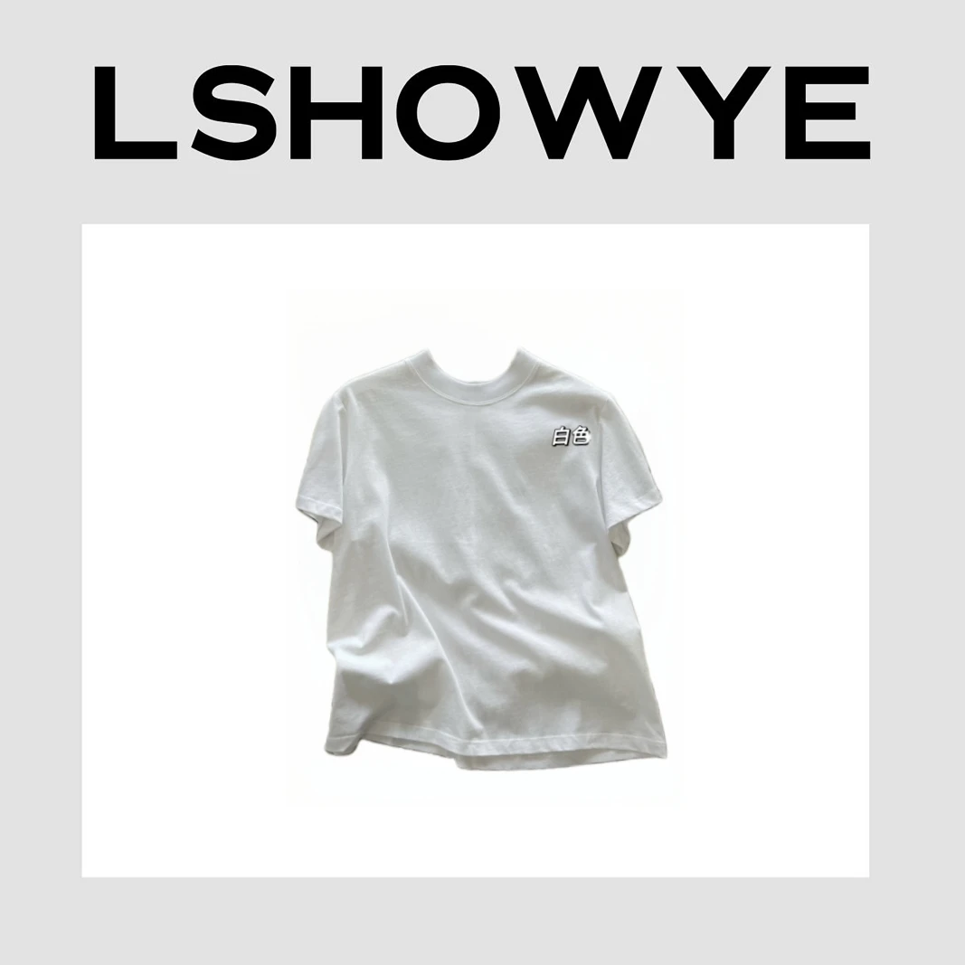 LSHOWYE｜定制棉螺纹小立领短袖T   54708
