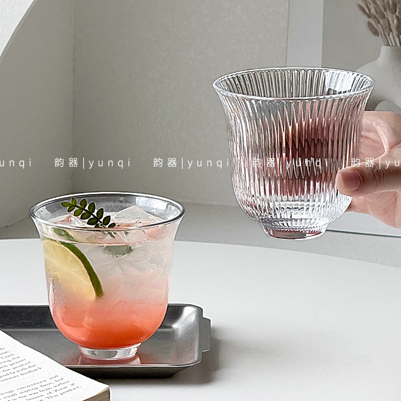 韵器ins咖啡玻璃杯复古拿铁杯功夫茶系列鸡尾酒杯加厚国风矮款杯