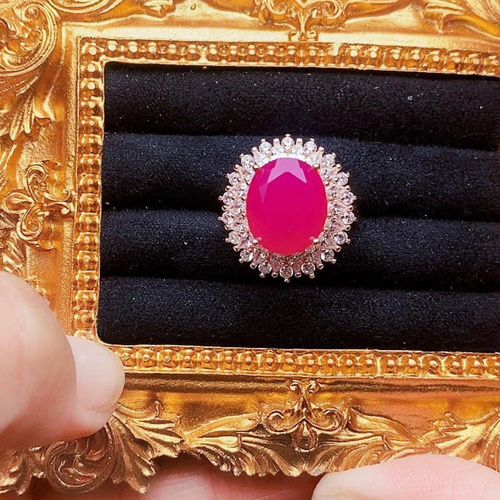 银S925镶嵌红宝石戒指