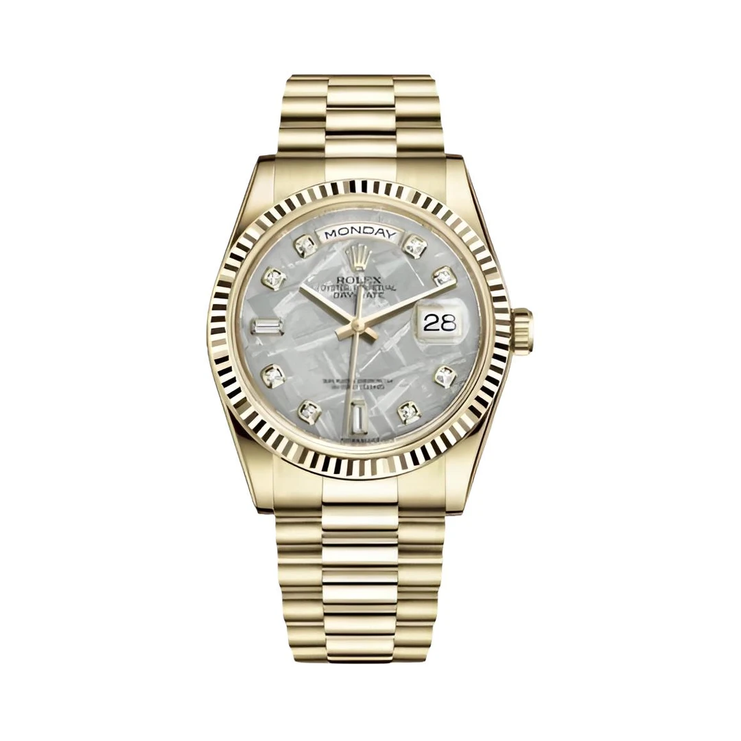 99新 Rolex/劳力士 日志系列男表/118238/36mm/稀有陨石盘/金DD