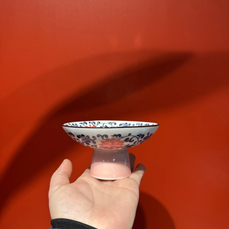 缠枝莲釉里红果盘f10