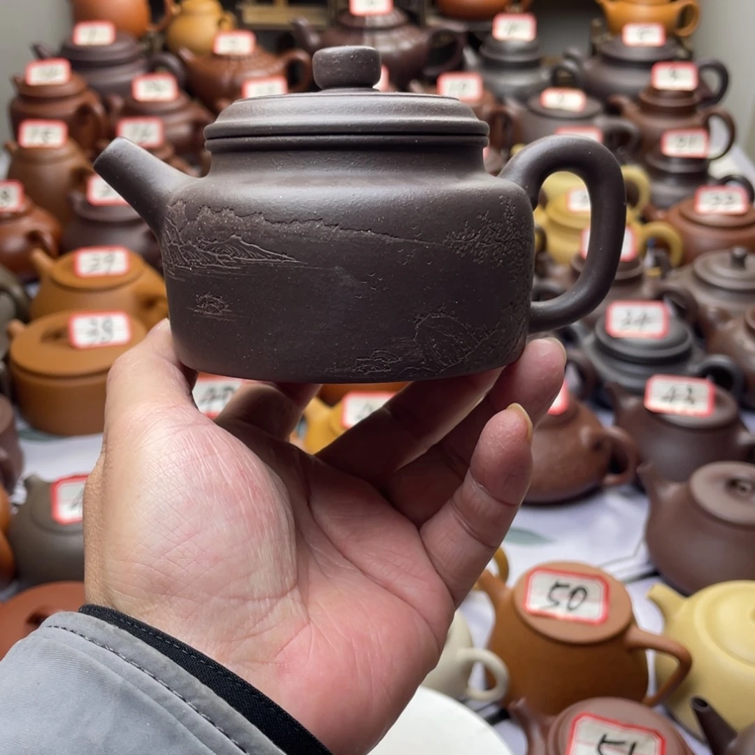 紫砂茶壶宜兴紫砂半手工