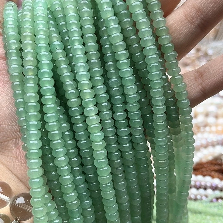 未镶嵌玛瑙/玉髓珠宝半成品一条6mm左右东陵玉算盘珠