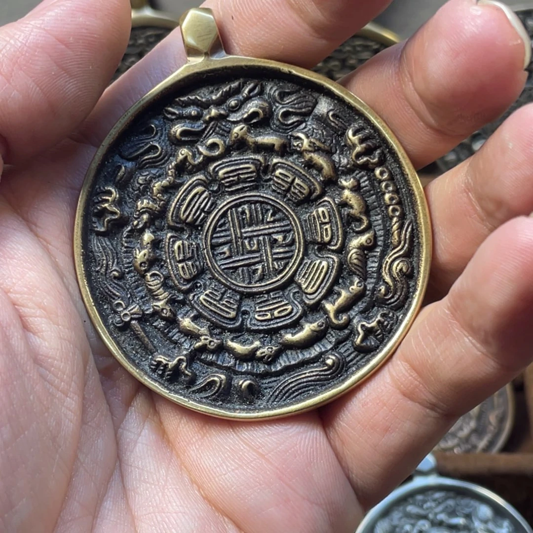 5***斌给我兄弟福利手工雕刻九宫八卦牌