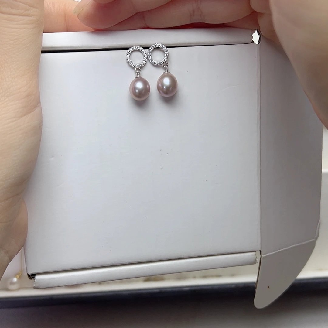 耳饰淡水珍珠银S925镶嵌