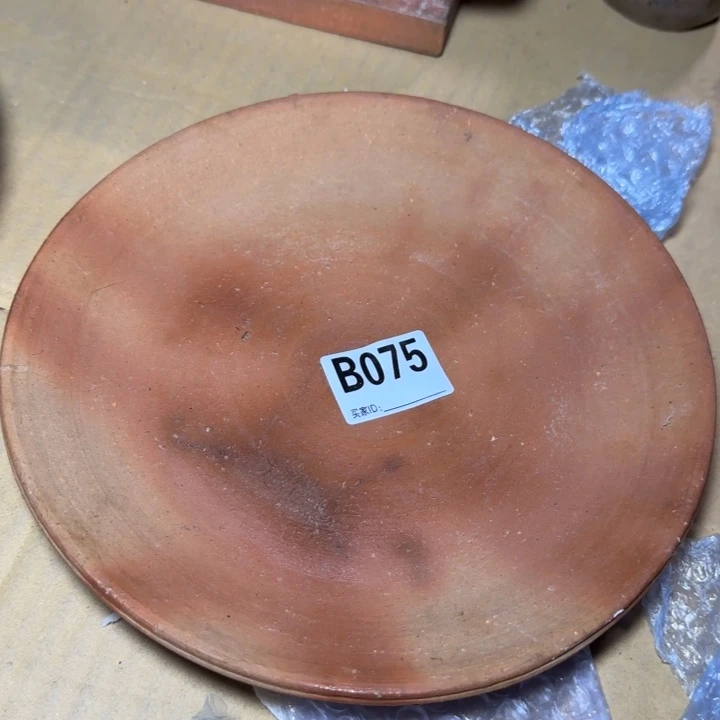 备前烧作品备前烧底部烧窑裂