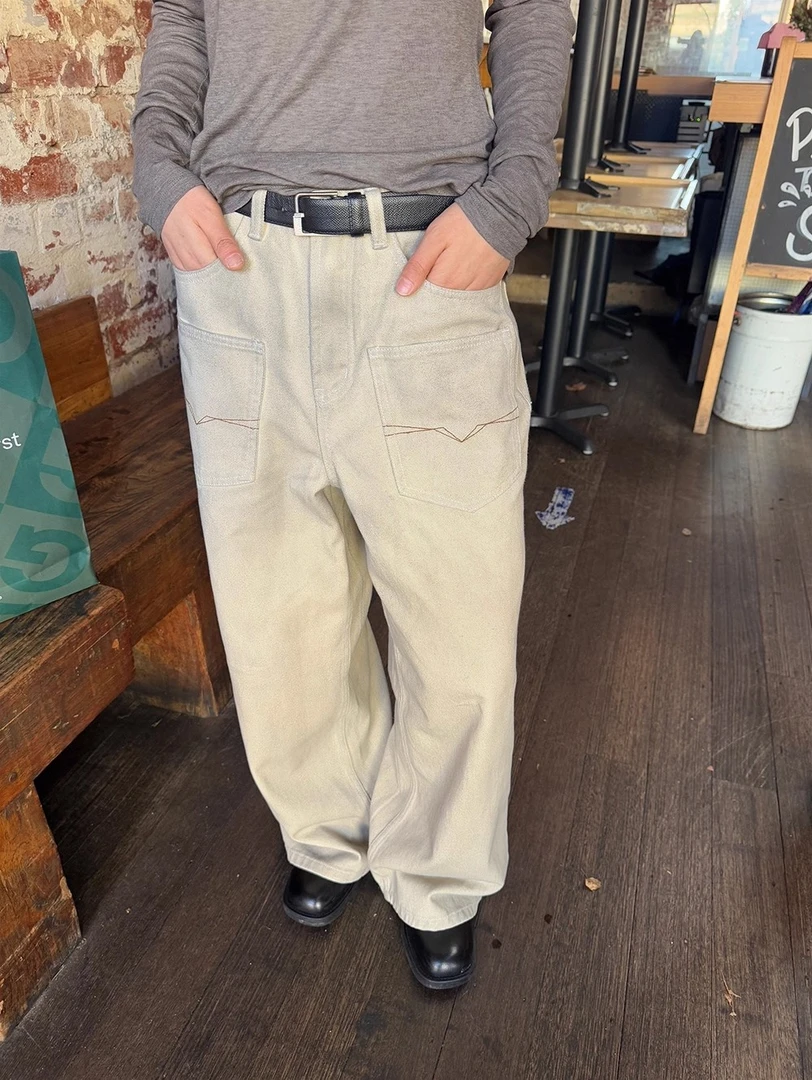 ONEXH·IN choose u2025秋季洗水做旧牛仔裤女小众韩系显瘦直筒裤