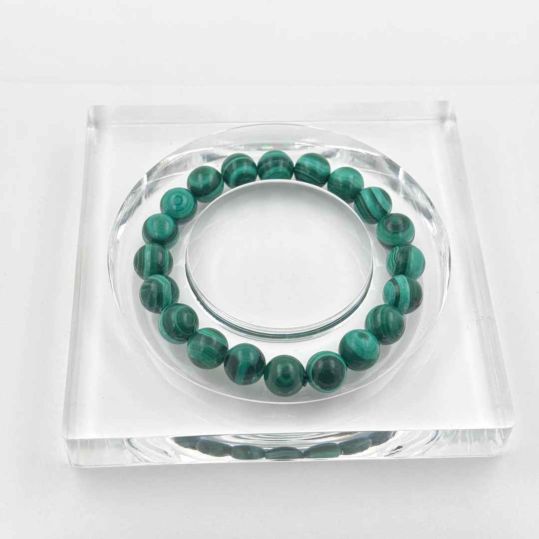 【沐姐珠宝】孔雀石猫眼素圈手串多样性发一199