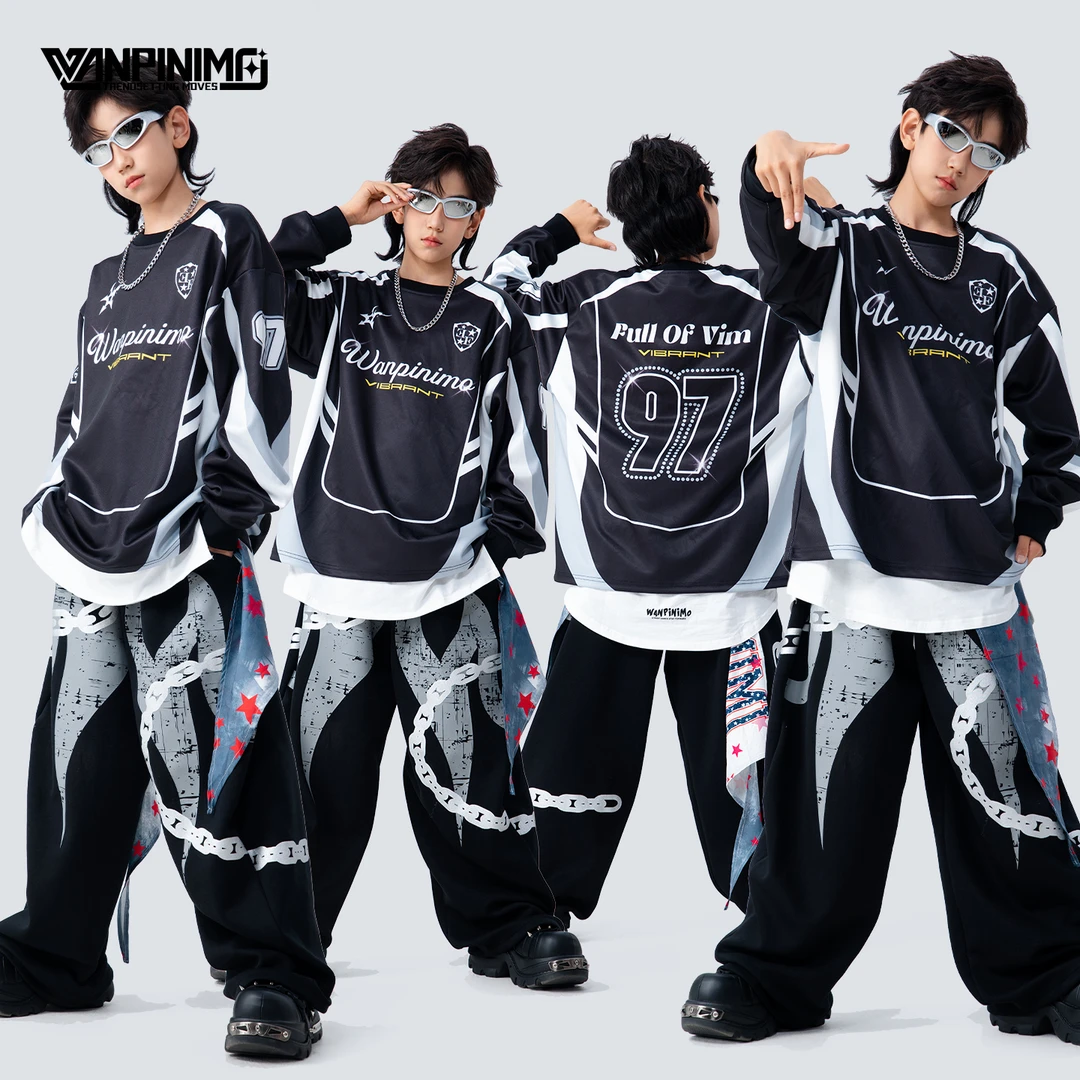 顽皮尼莫童装街舞儿童潮服男童潮牌秋冬hiphop嘻哈演出服Z2629