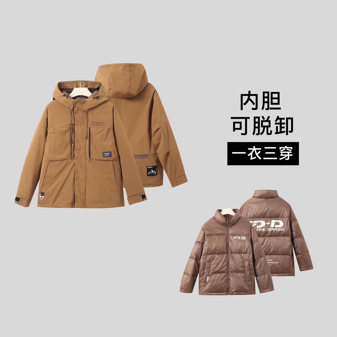 【一衣三穿】冬季保暖连帽宽松情侣款外套901/80027/80100