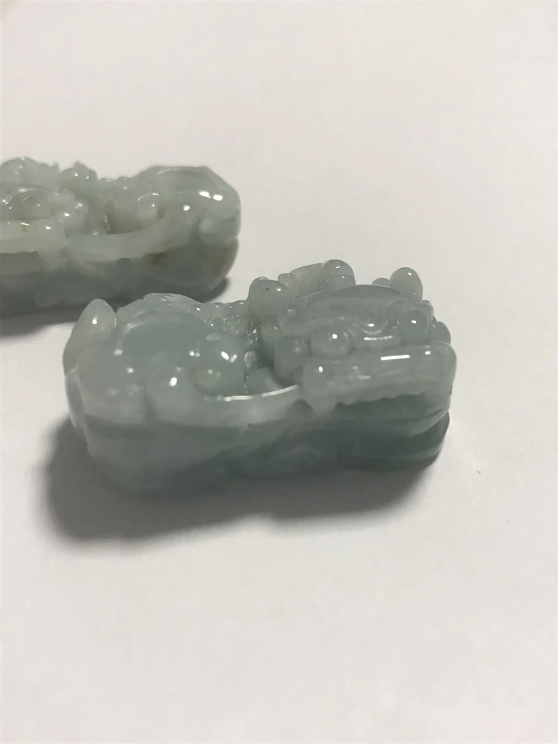 天然A货翡翠 霸王貔貅（两个-一对）