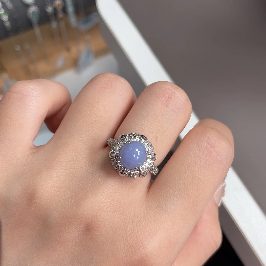 翡翠银S925镶嵌戒指