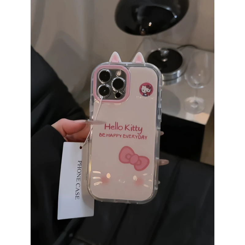 凯蒂猫适用苹果17promax手机壳16泡芙华为mate60简约oppo女小米15