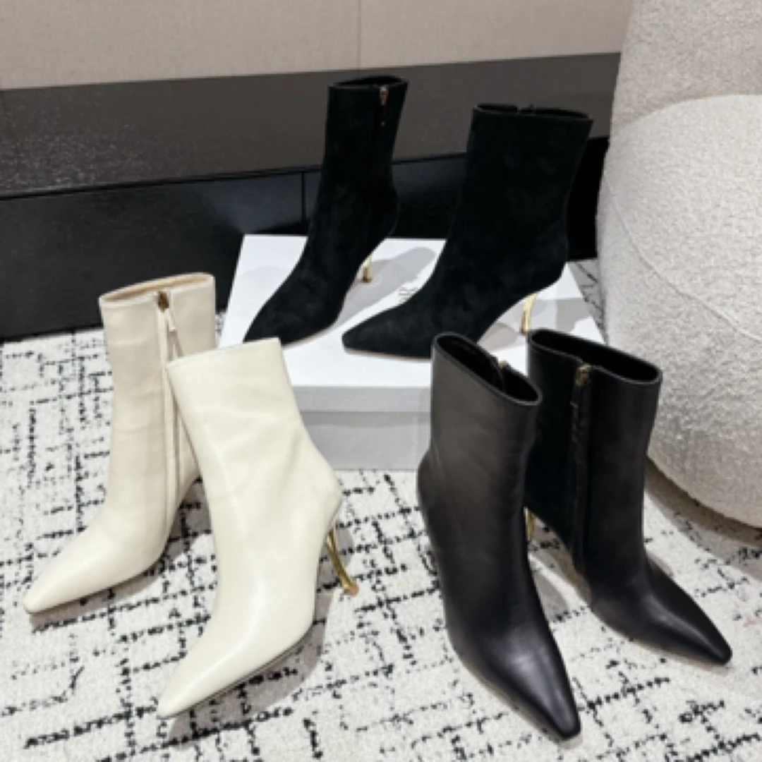 HBE111时装靴粗跟靴瘦瘦靴细跟短靴尖头女靴百搭秋冬