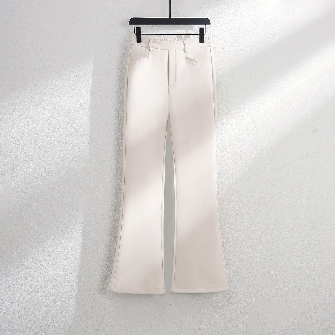 【春季上新】韩系简约时尚设计感百搭显瘦百搭微喇裤CC5307 裤长106