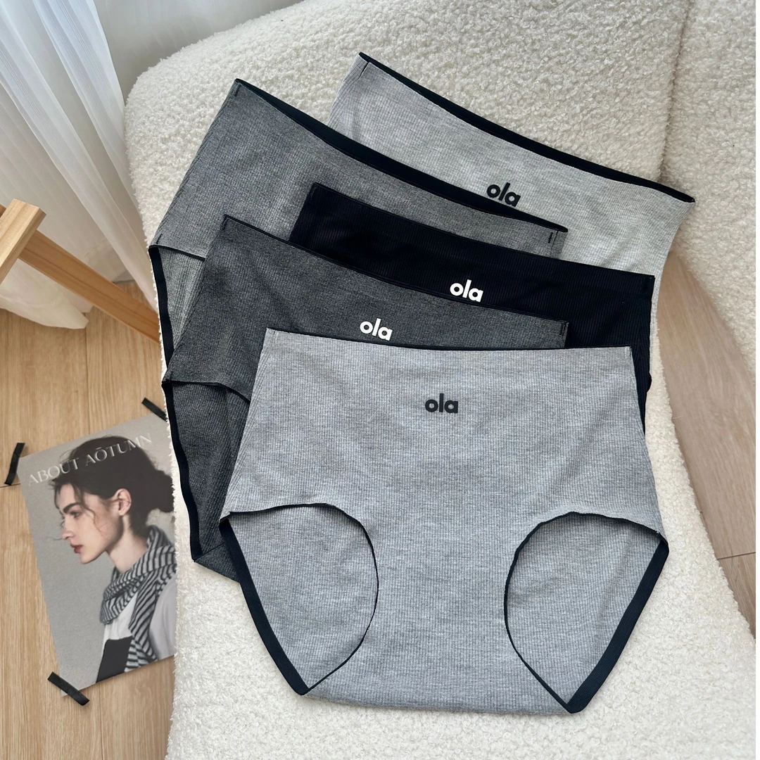 无痕边三角舒适中腰加厚棉简约时尚英文女士内裤新2025爆款洋气